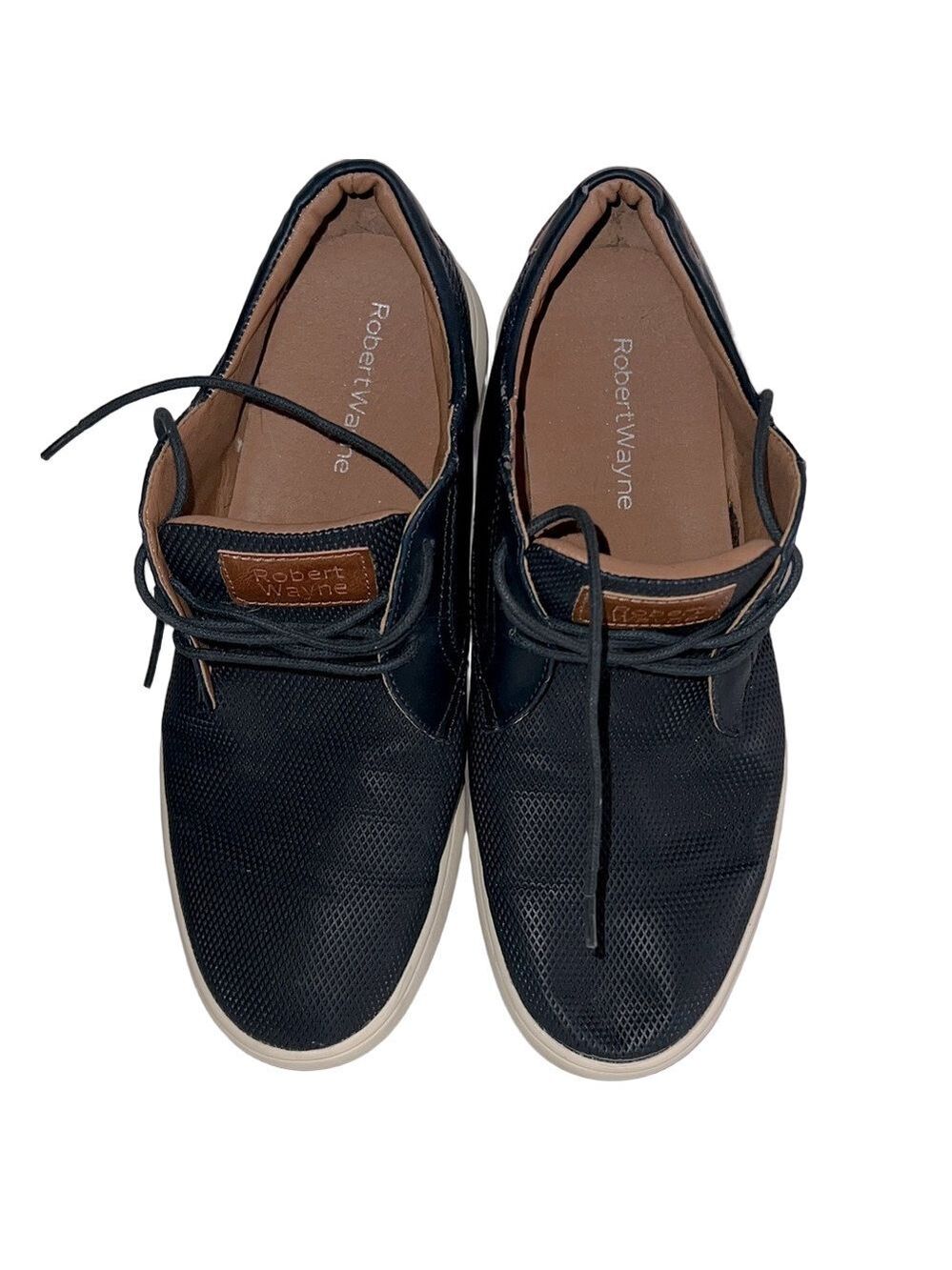 Robert Wayne Navy and Tan Men's Oxfords, Men’s 8D